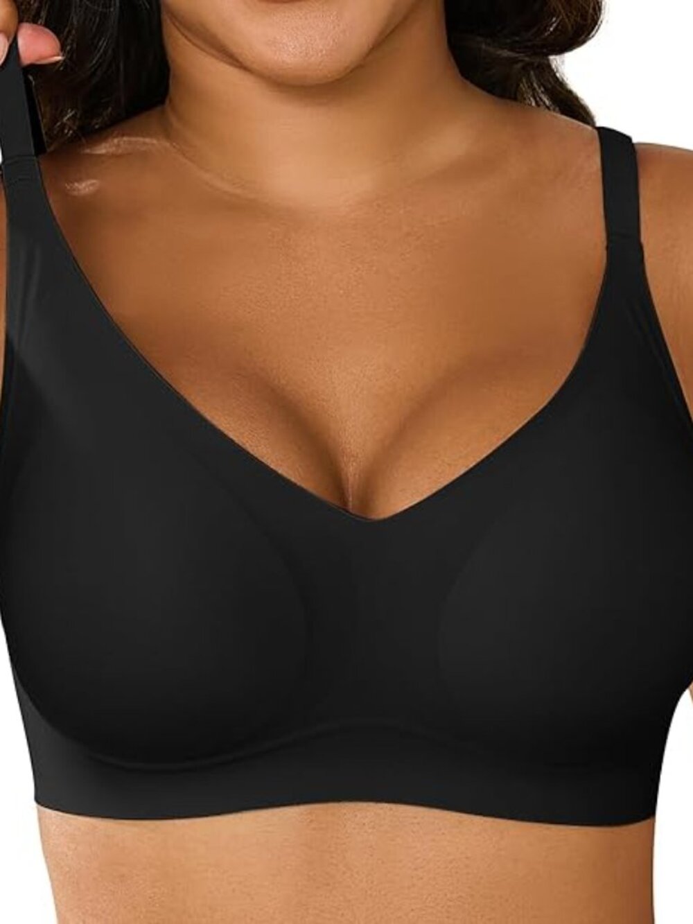 Everyday Seamless Wireless Bra – Ultra Soft, No Underwire Comfort (Black, Small)